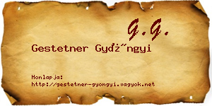 Gestetner Gyöngyi névjegykártya